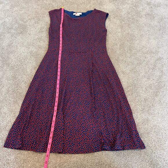 Boden Women's‎ Fit and Flare Dress High Neck Blue Red Flowers Size 6P - Picture 7 of 9
